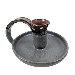 Terence Turnbull TT Art Studio Pottery Handcrafted Ceramic Candle Holder Vintage